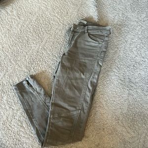 Zara moto jeans with ankle zip